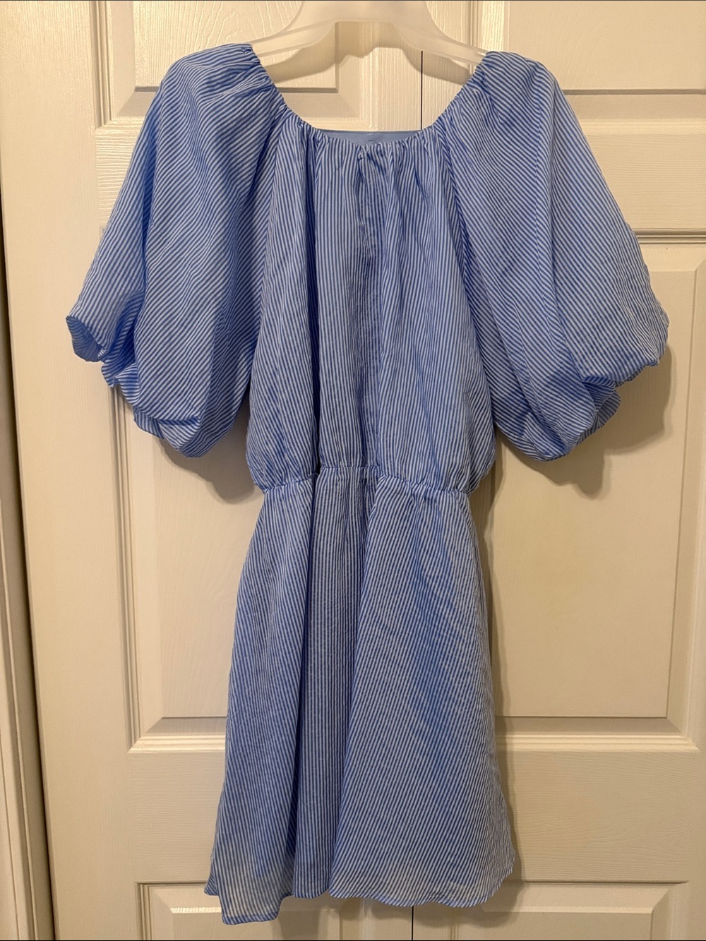 THML blue open back dress-M
